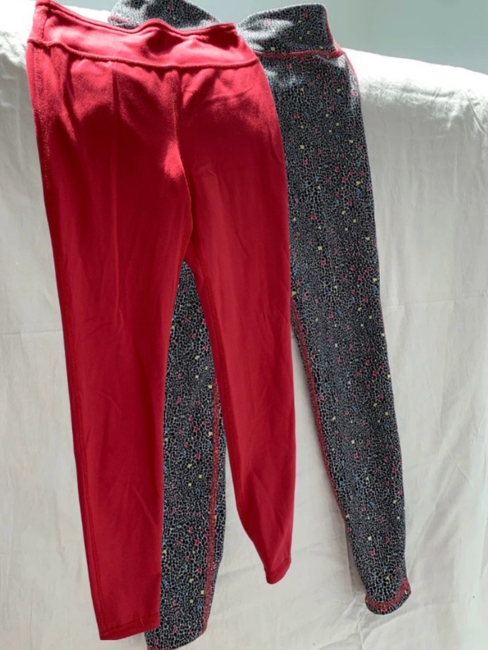 Kids Red & Black Patterned Leggings - FWD Reversable
